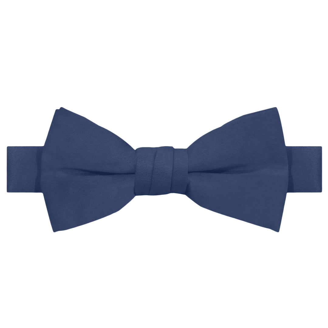 Wedding Kids' Solid Banded Bow Tie - Steel Blue