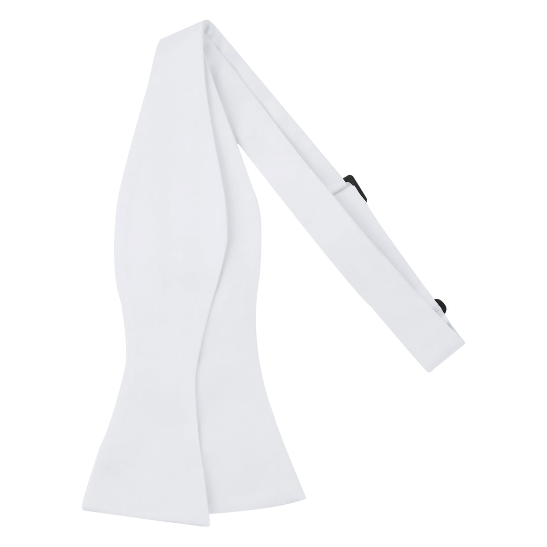 Wedding Men's Solid Self-Tie Bow Tie - White