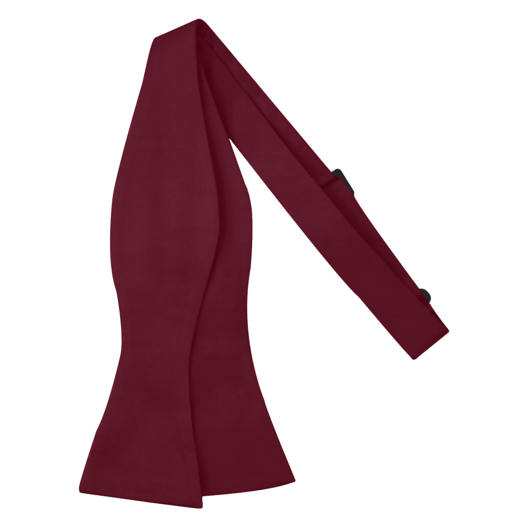 Wedding Men's Solid Self-Tie Bow Tie - Burgundy