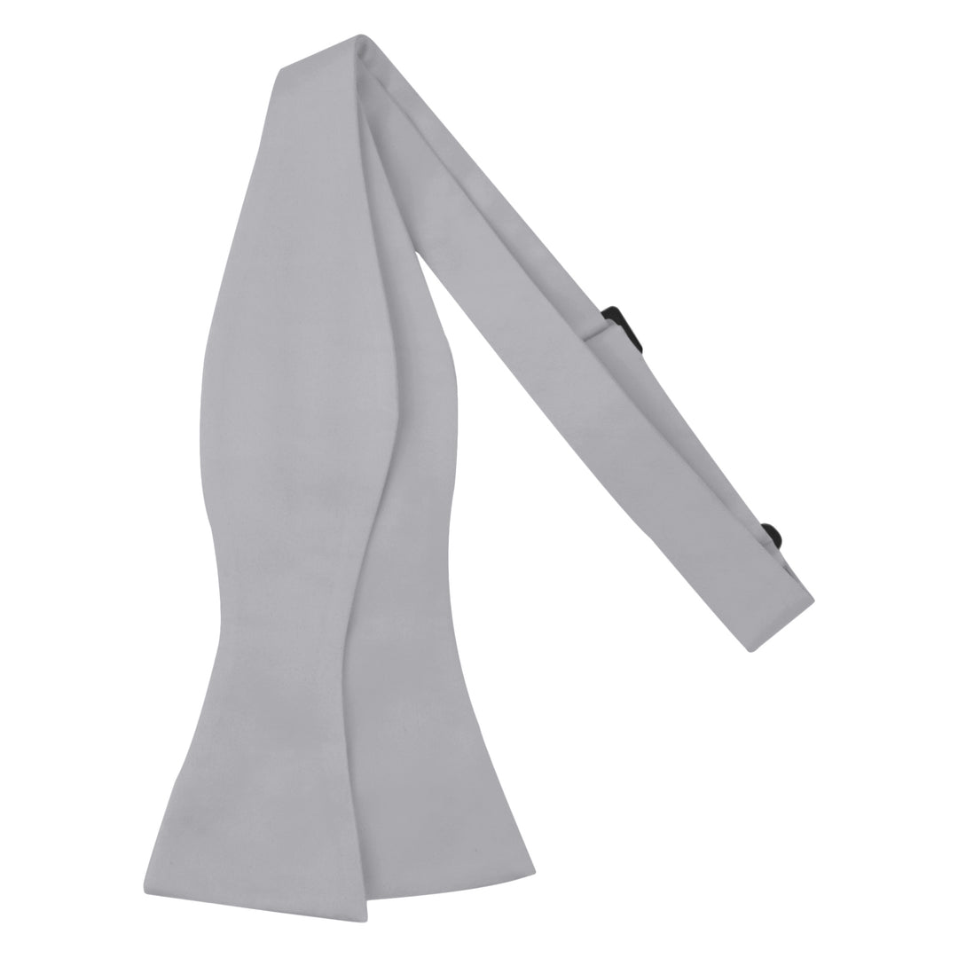 Wedding Men's Solid Self-Tie Bow Tie - Silver