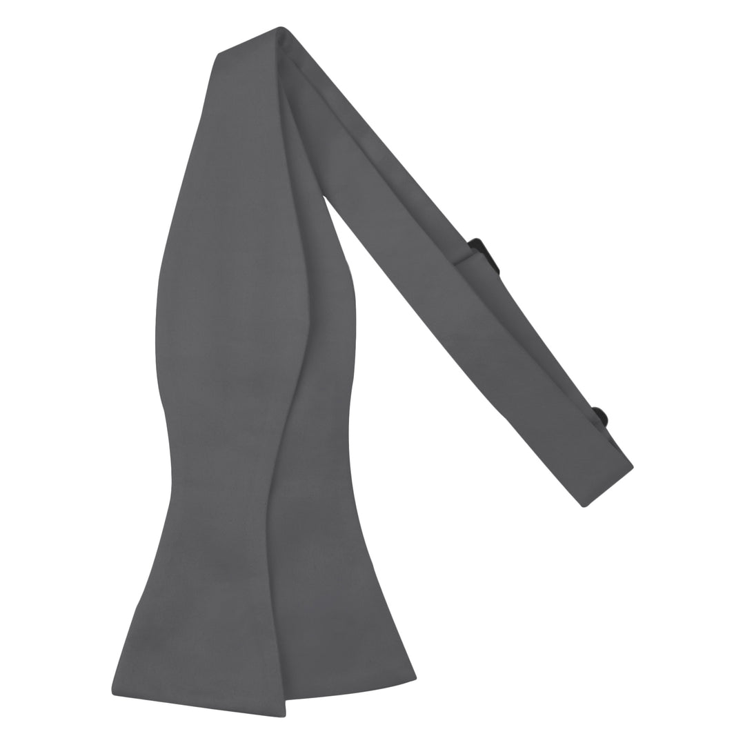 Wedding Men's Solid Self-Tie Bow Tie - Charcoal Gray