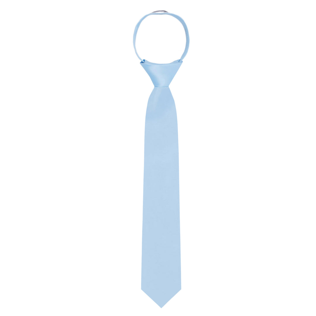 Kids' Solid 14" Zipper Tie - Sky Blue