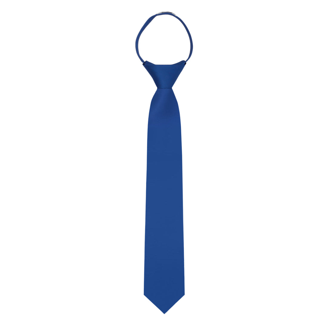 Kids' Solid 14" Zipper Tie - Royal Blue