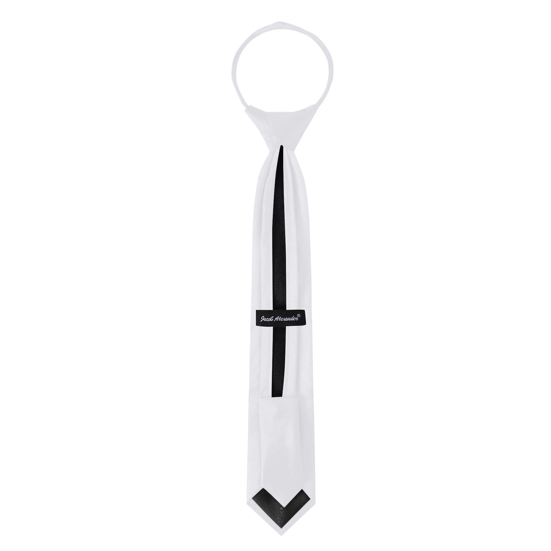 Kids' Solid 14" Zipper Tie - White