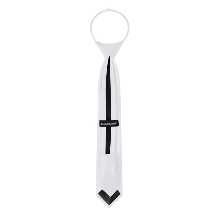 Kids' Solid 14" Zipper Tie - White