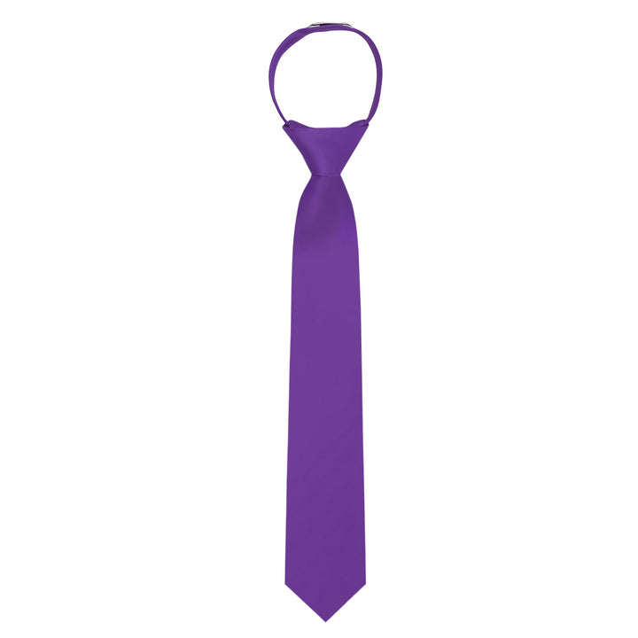 Kids' Solid 14" Zipper Tie - Purple