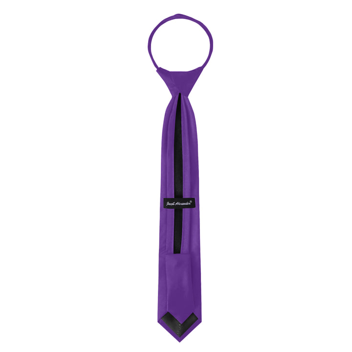 Kids' Solid 14" Zipper Tie - Purple