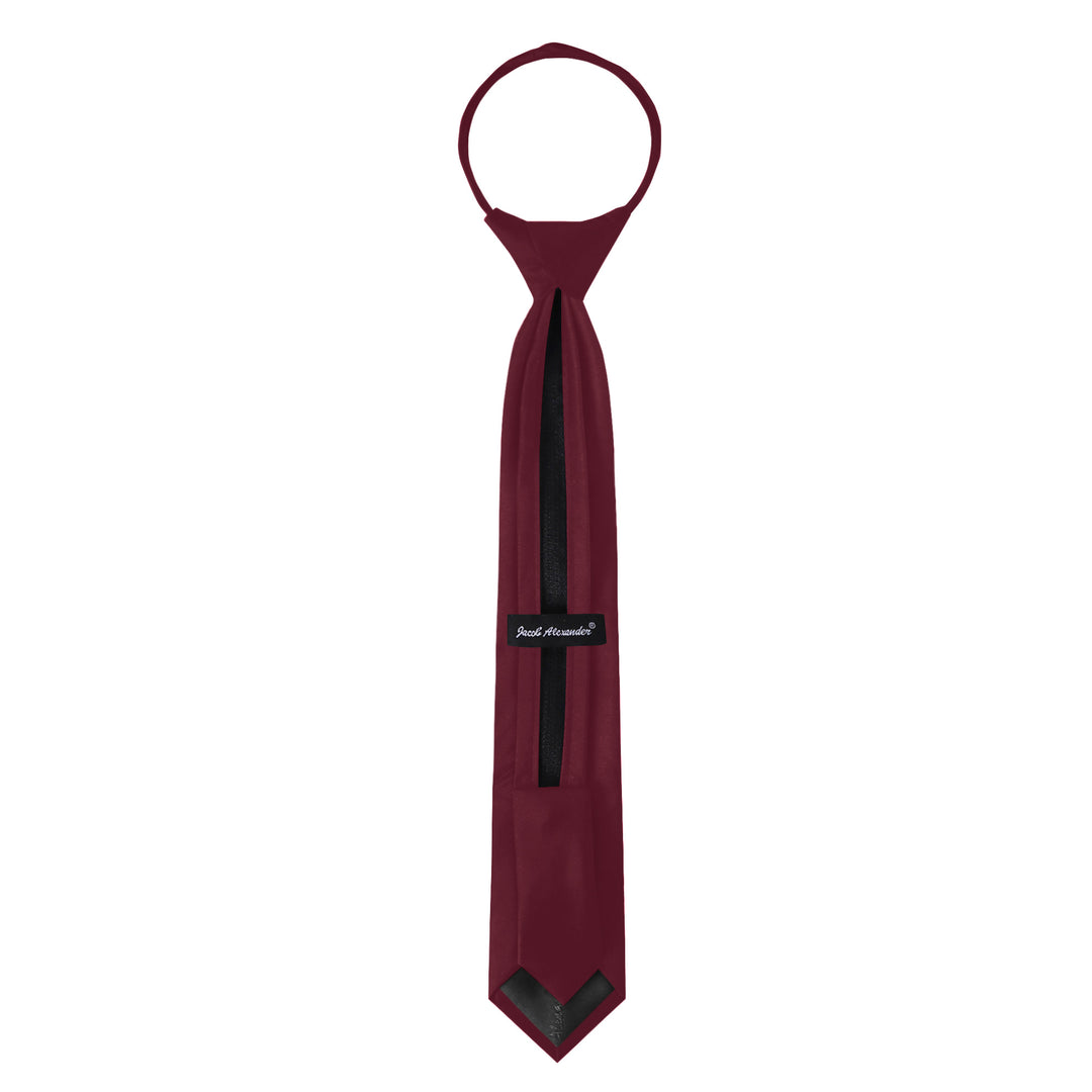Kids' Solid 14" Zipper Tie - Burgundy