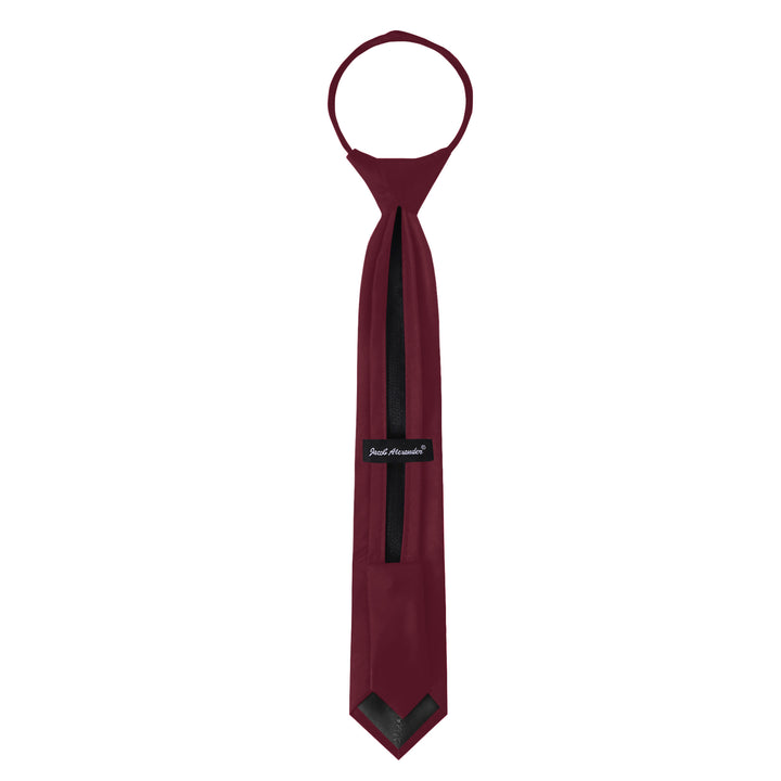 Kids' Solid 14" Zipper Tie - Burgundy