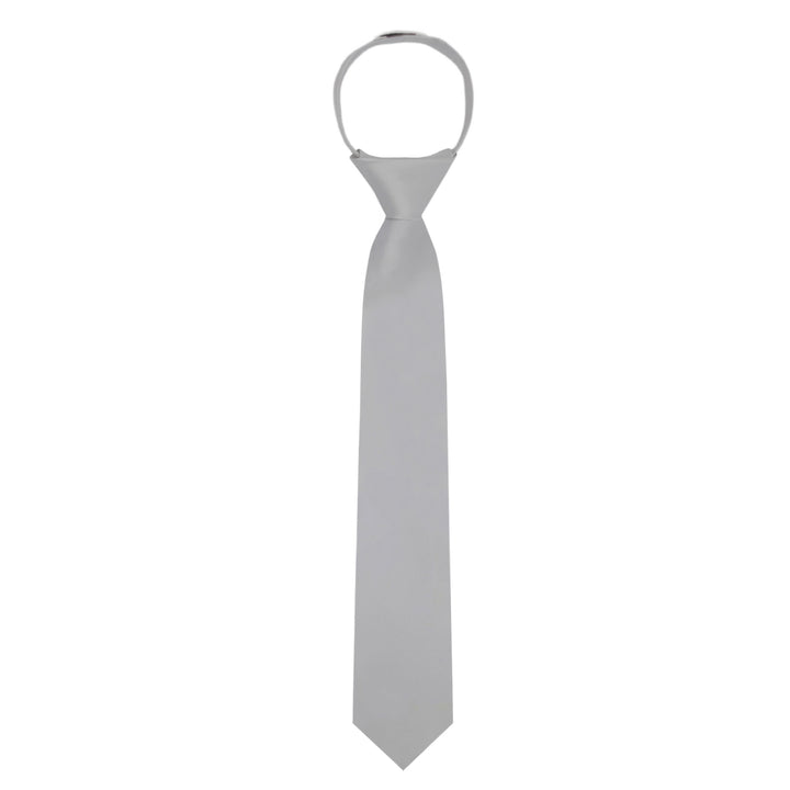 Kids' Solid 14" Zipper Tie - Silver