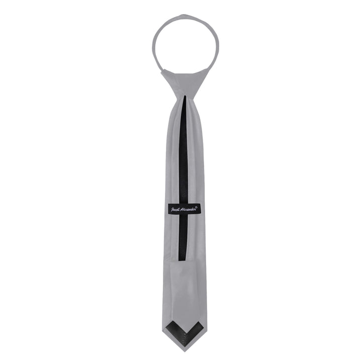 Kids' Solid 14" Zipper Tie - Silver
