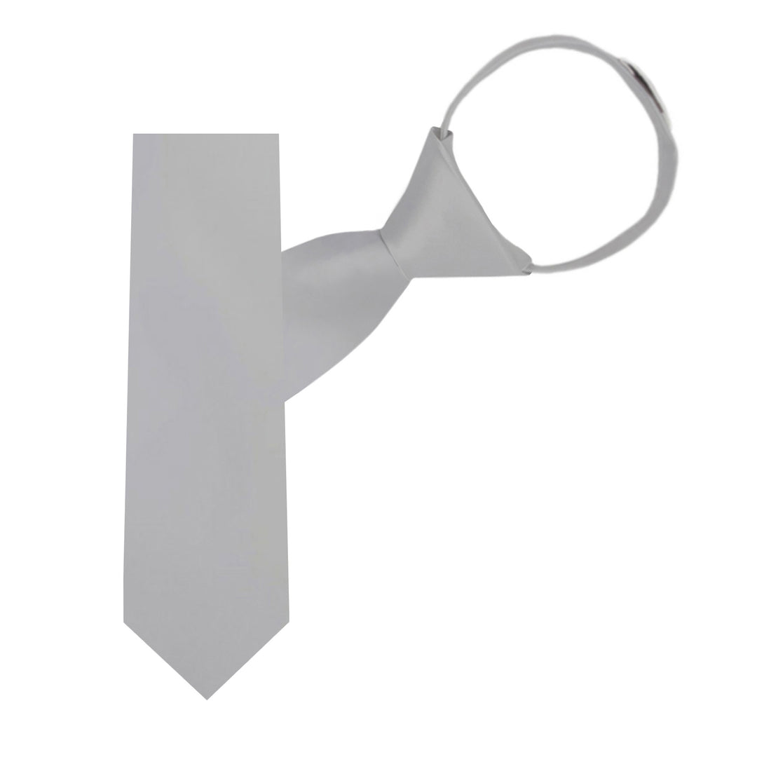 Kids' Solid 14" Zipper Tie - Silver