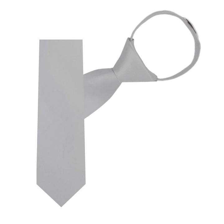 Kids' Solid 14" Zipper Tie - Silver