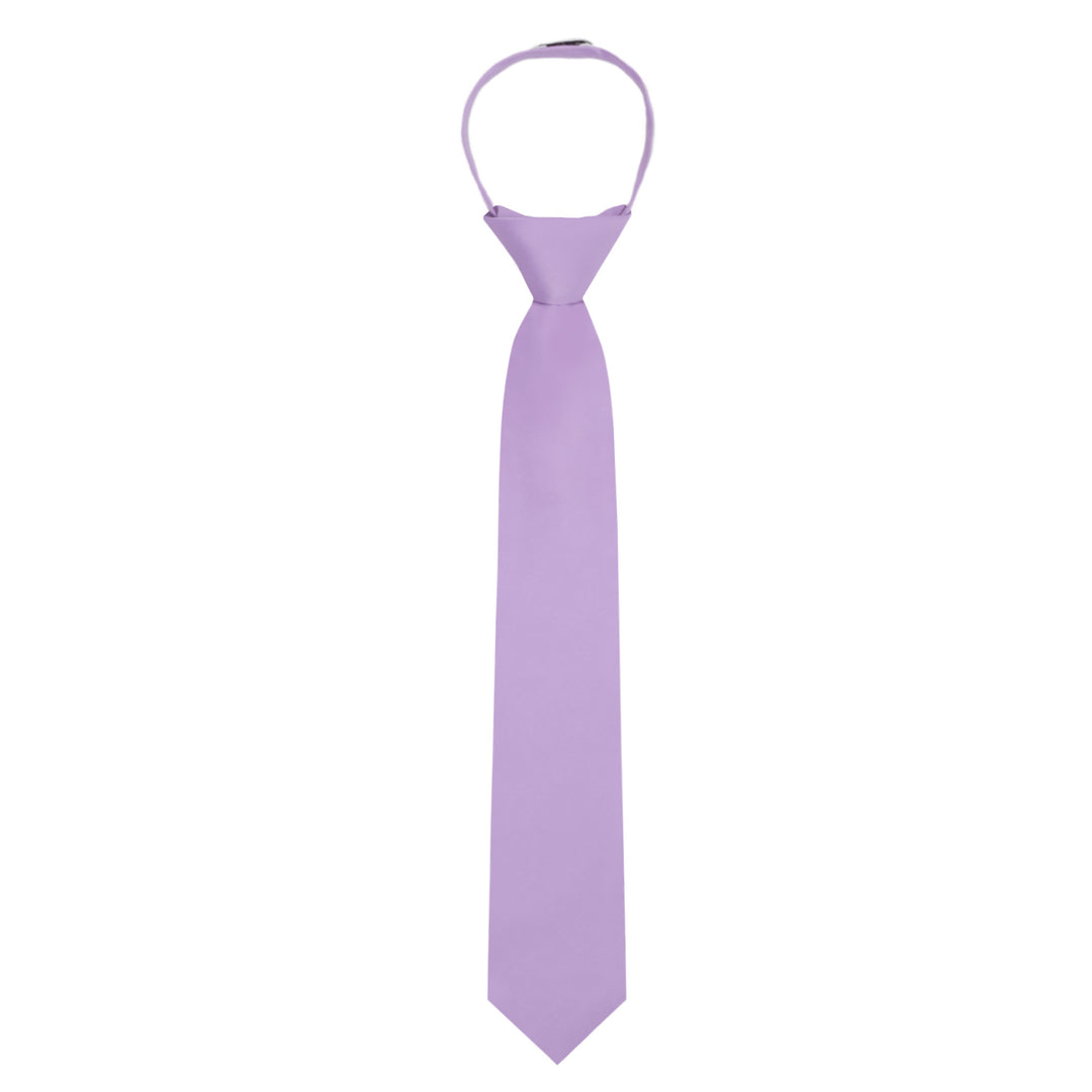 Kids' Solid 14" Zipper Tie - Lavender