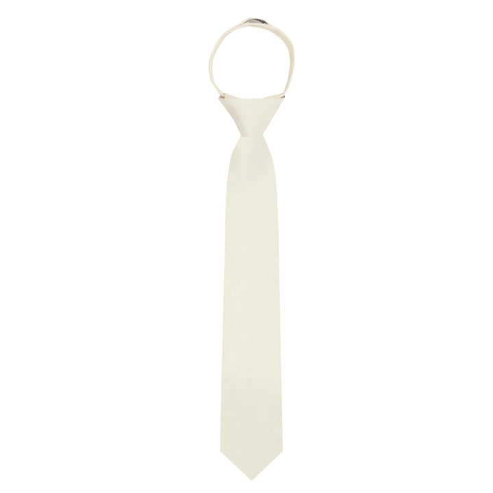 Kids' Solid 14" Zipper Tie - Ivory