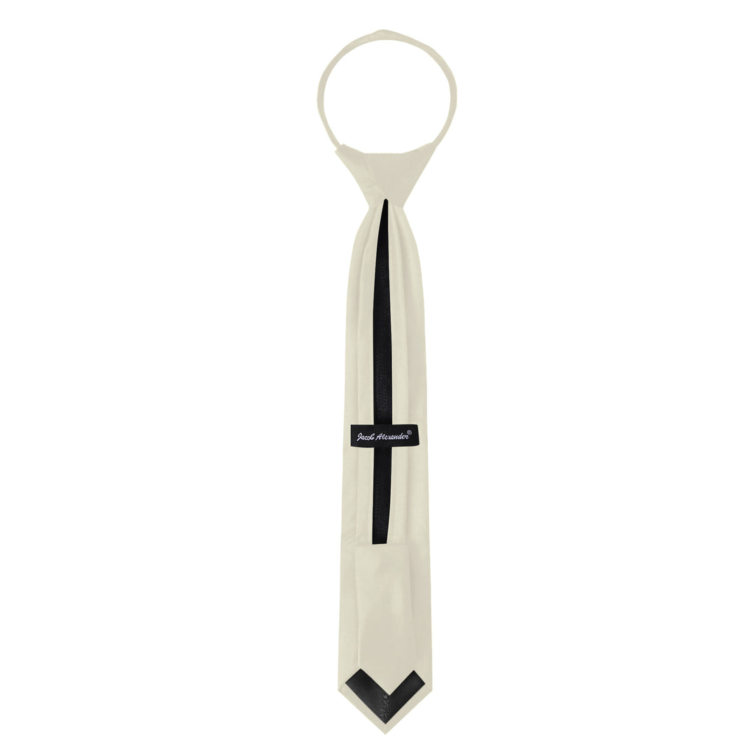 Kids' Solid 14" Zipper Tie - Ivory
