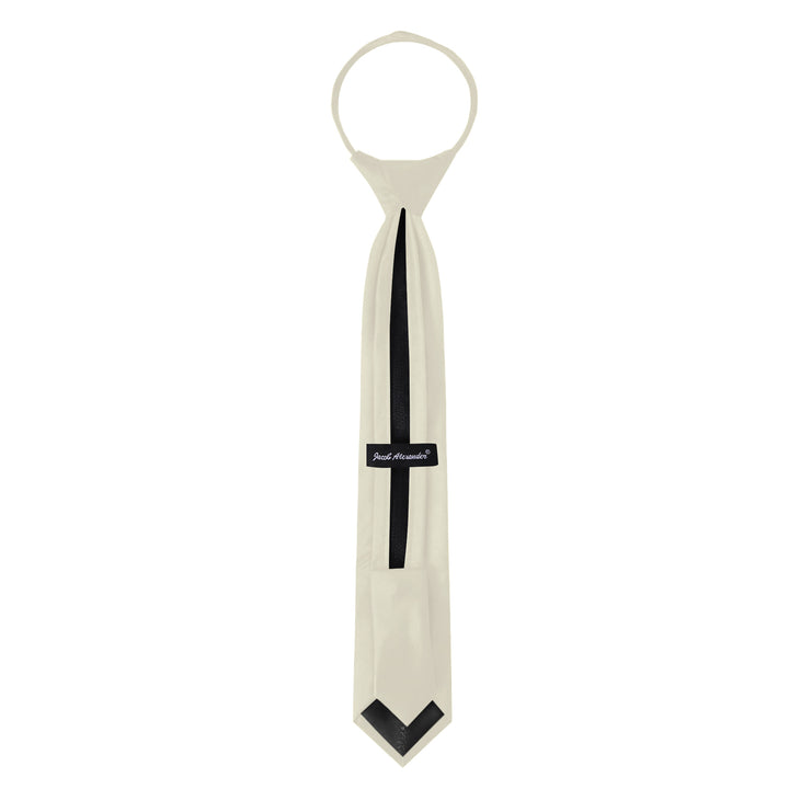Kids' Solid 14" Zipper Tie - Ivory