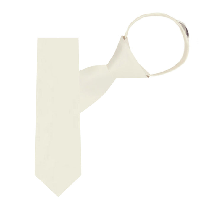 Kids' Solid 14" Zipper Tie - Ivory