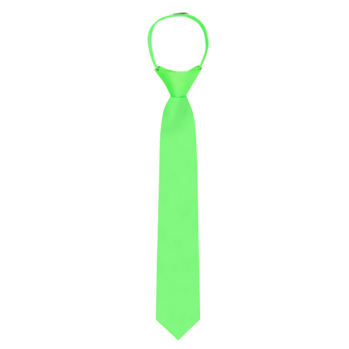 Kids' Solid 14" Zipper Tie - Lime Green