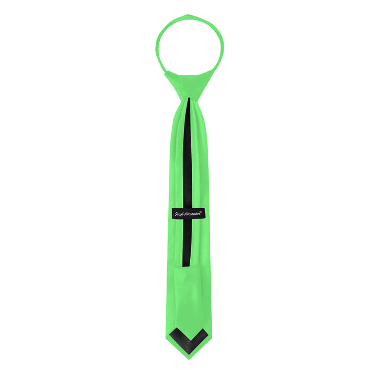 Kids' Solid 14" Zipper Tie - Lime Green