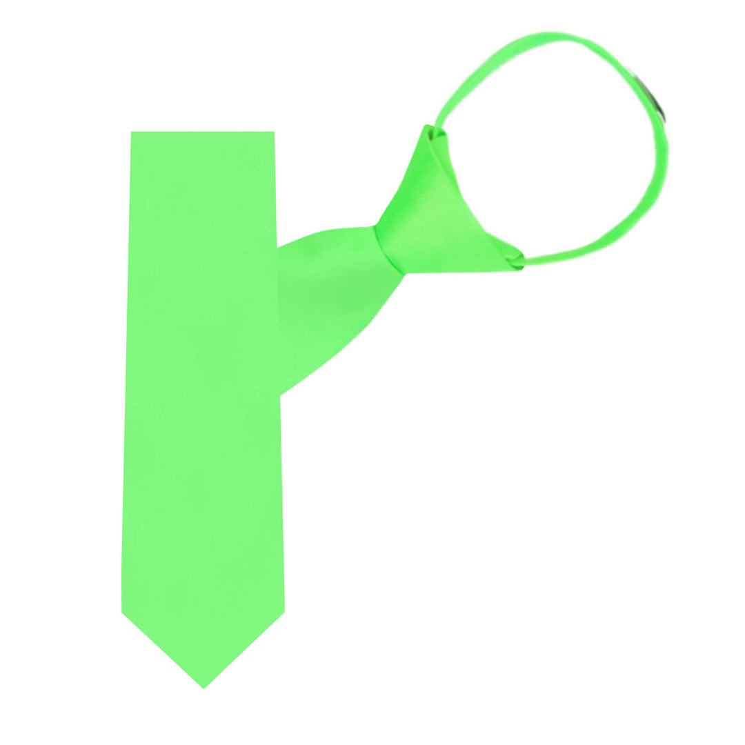 Kids' Solid 14" Zipper Tie - Lime Green