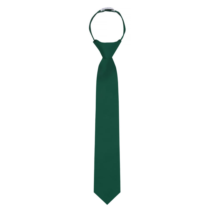 Kids' Solid 14" Zipper Tie - Hunter Green