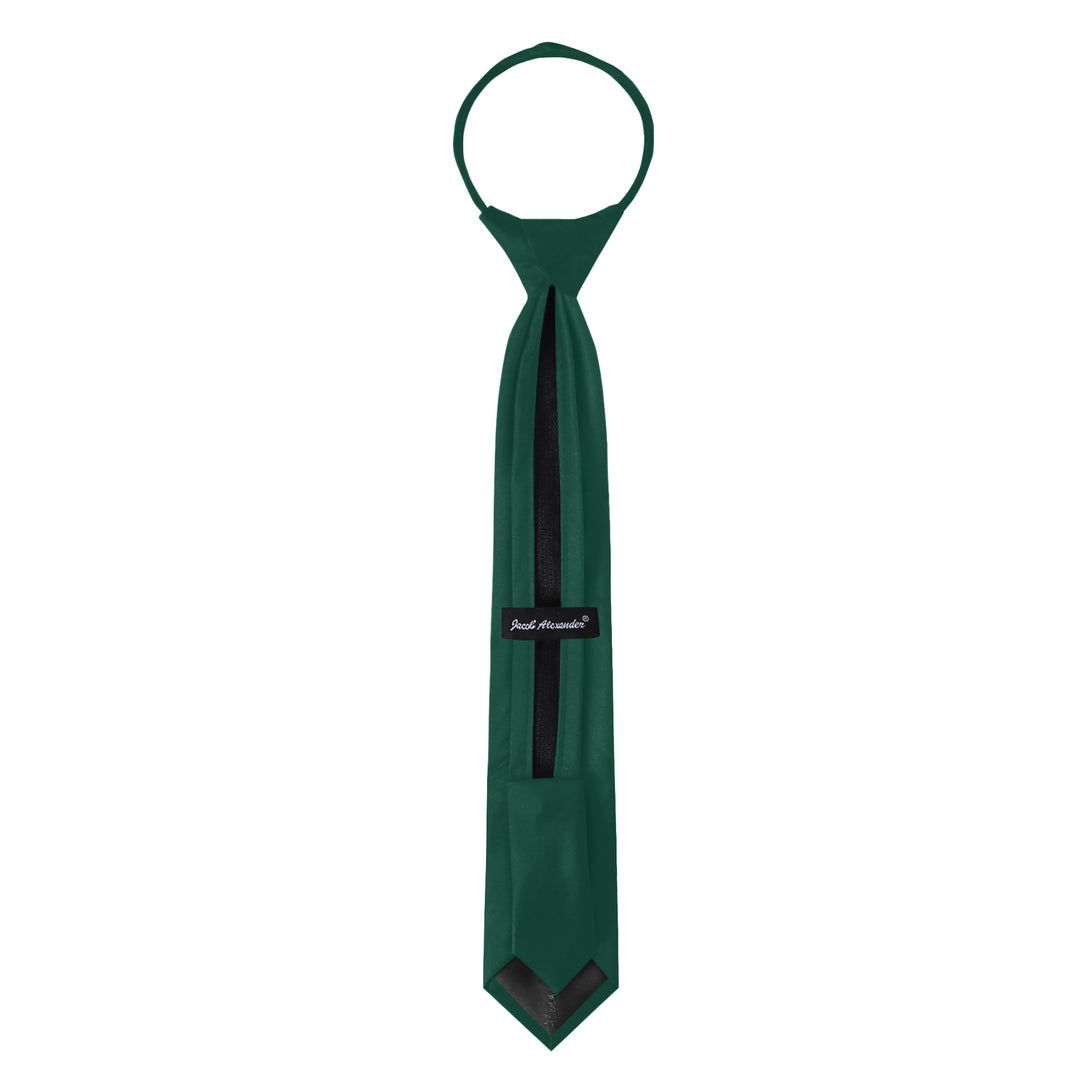 Kids' Solid 14" Zipper Tie - Hunter Green