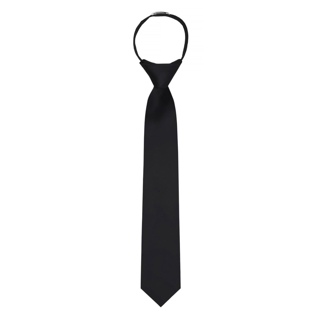 Kids' Solid 14" Zipper Tie - Black