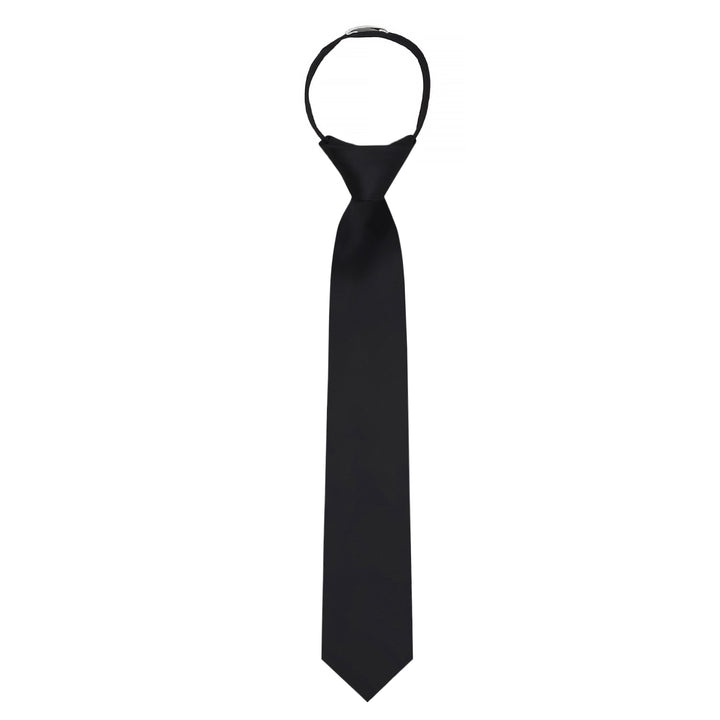 Kids' Solid 14" Zipper Tie - Black