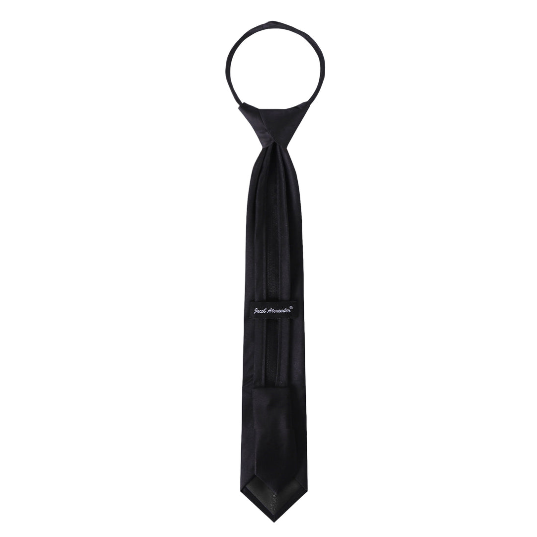 Kids' Solid 14" Zipper Tie - Black