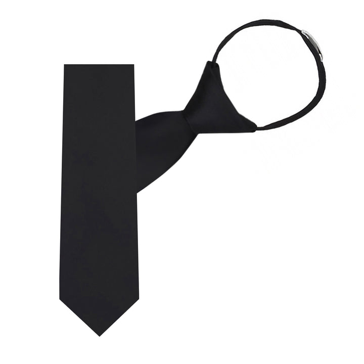 Kids' Solid 14" Zipper Tie - Black