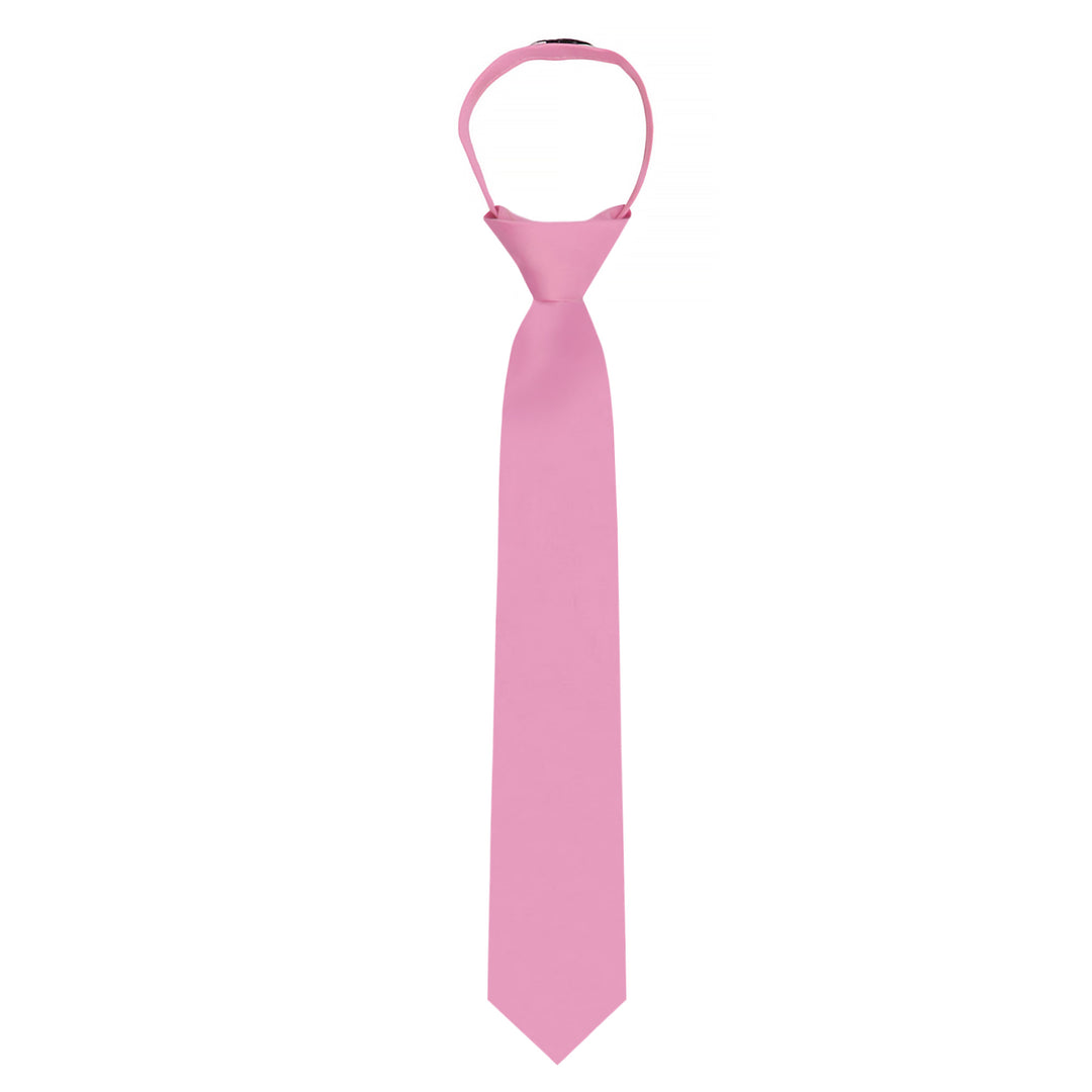 Kids' Solid 14" Zipper Tie - Carnation Pink
