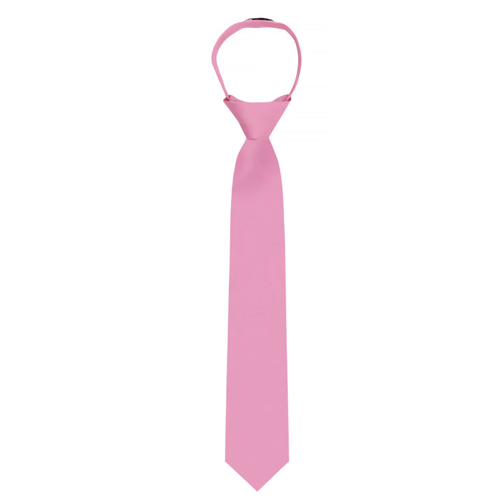 Kids' Solid 14" Zipper Tie - Carnation Pink