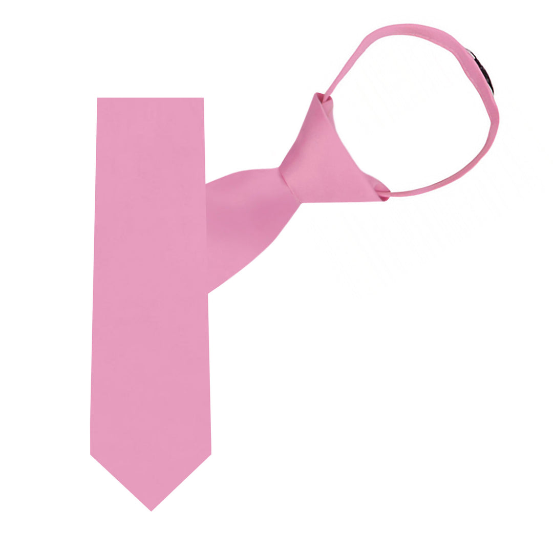 Kids' Solid 14" Zipper Tie - Carnation Pink