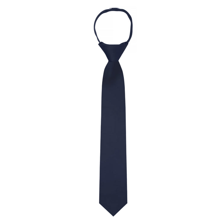 Kids' Solid 14" Zipper Tie - Navy Blue