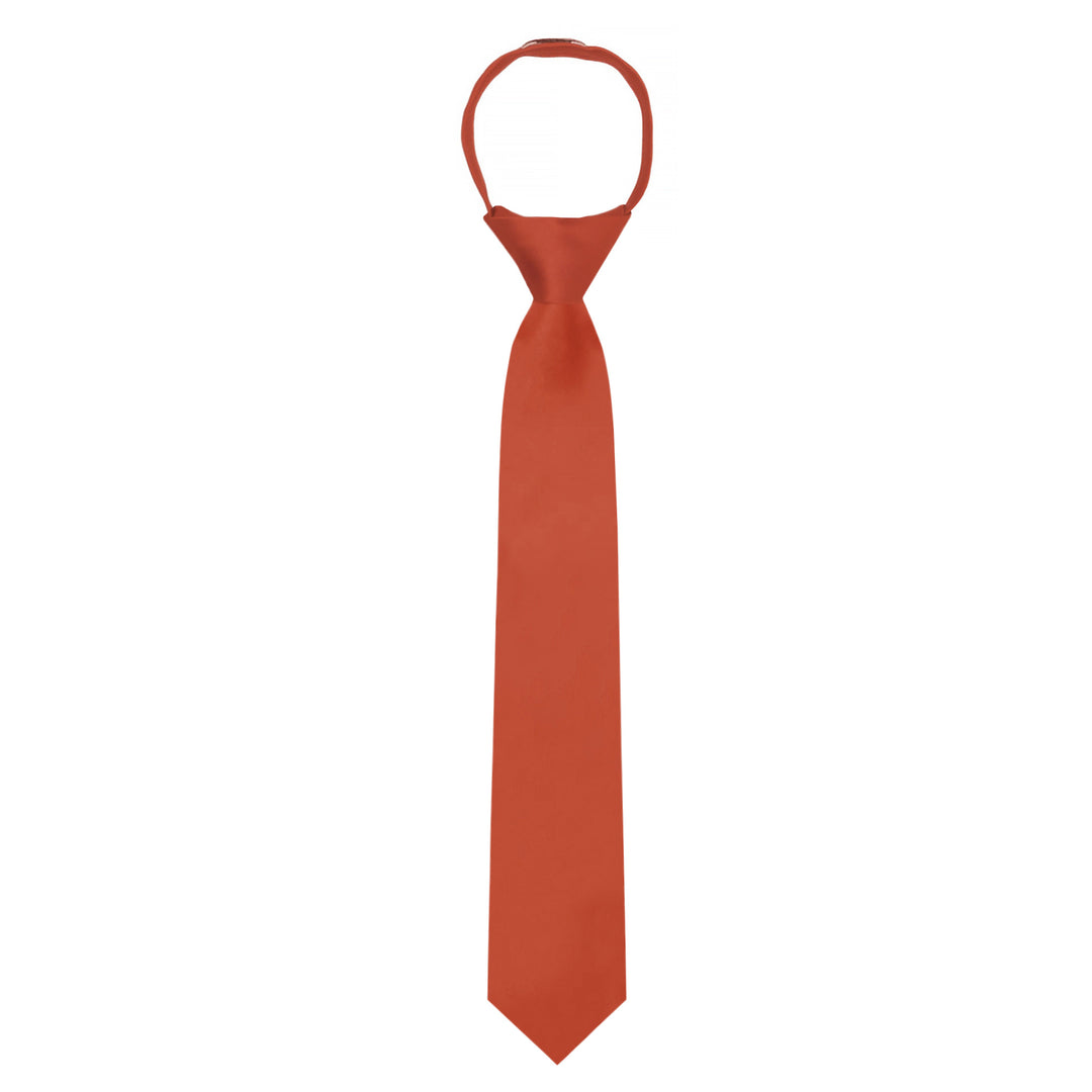 Kids' Solid 14" Zipper Tie - Rust