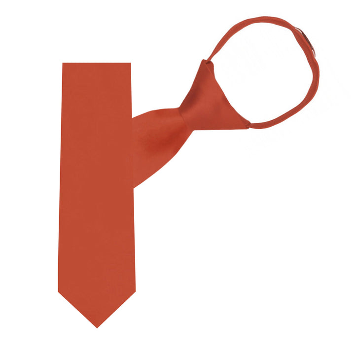 Kids' Solid 14" Zipper Tie - Rust
