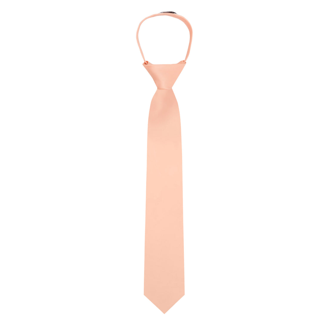 Kids' Solid 14" Zipper Tie - Peach