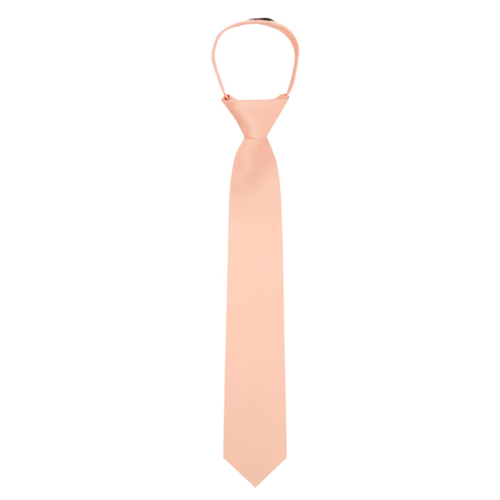 Kids' Solid 14" Zipper Tie - Peach