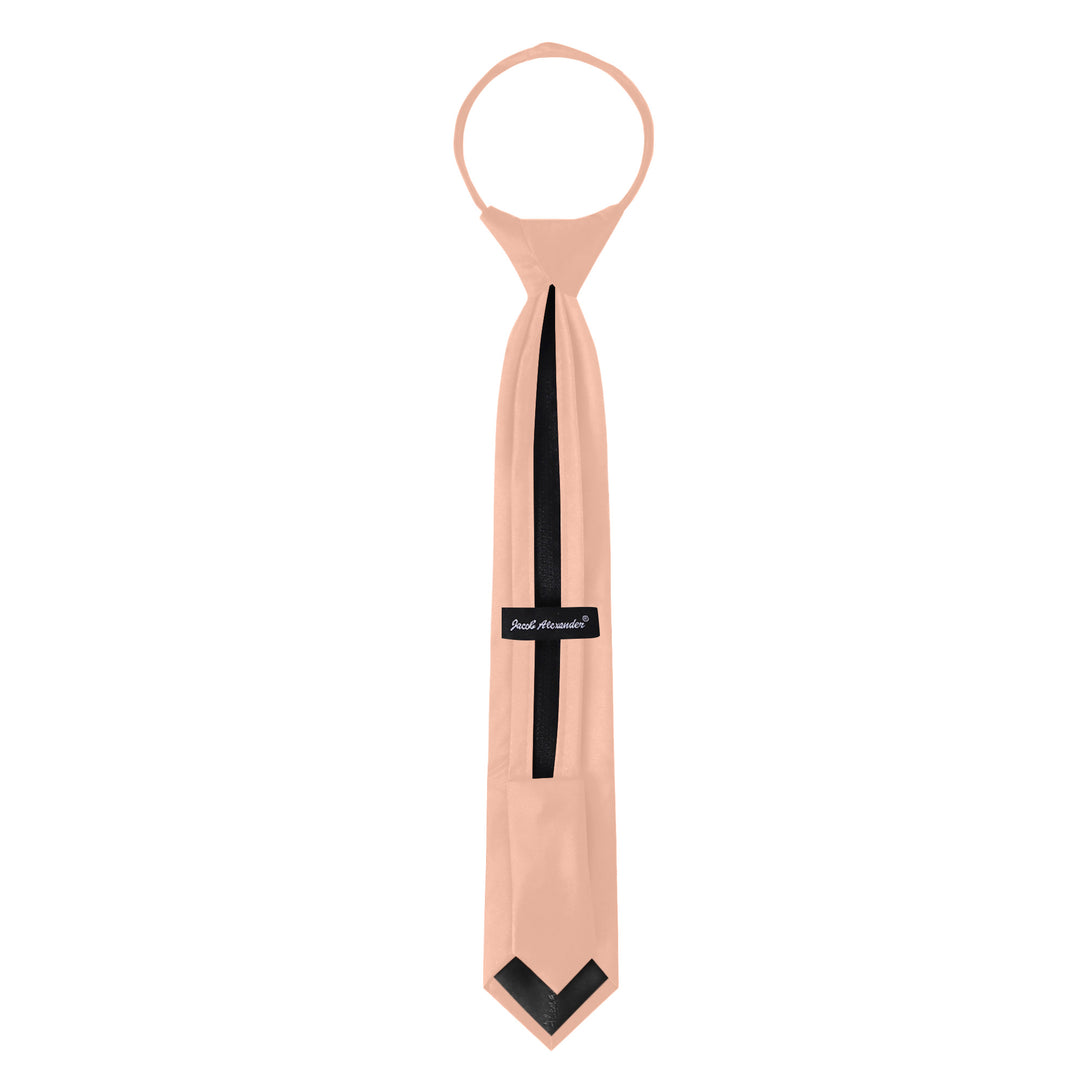 Kids' Solid 14" Zipper Tie - Peach