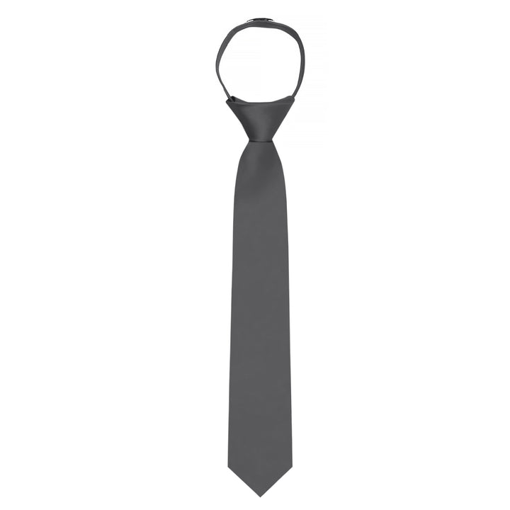 Kids' Solid 14" Zipper Tie - Charcoal