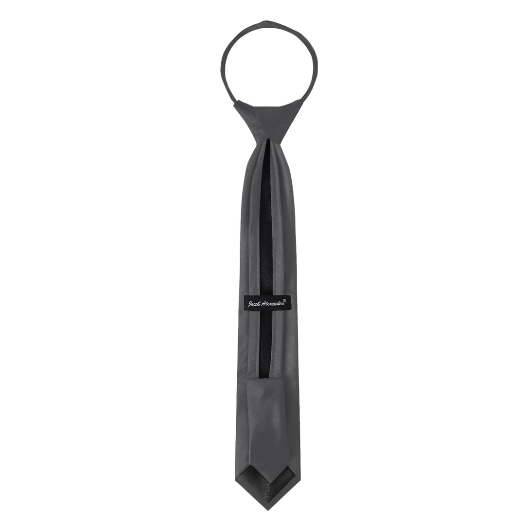 Kids' Solid 14" Zipper Tie - Charcoal
