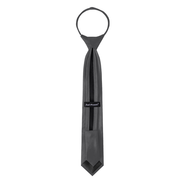 Kids' Solid 14" Zipper Tie - Charcoal