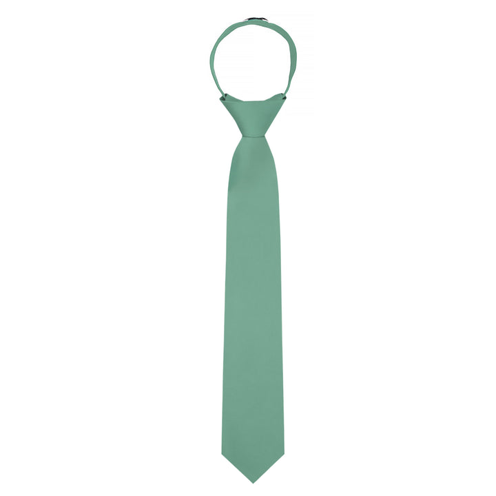 Kids' Solid 14" Zipper Tie - Seafoam