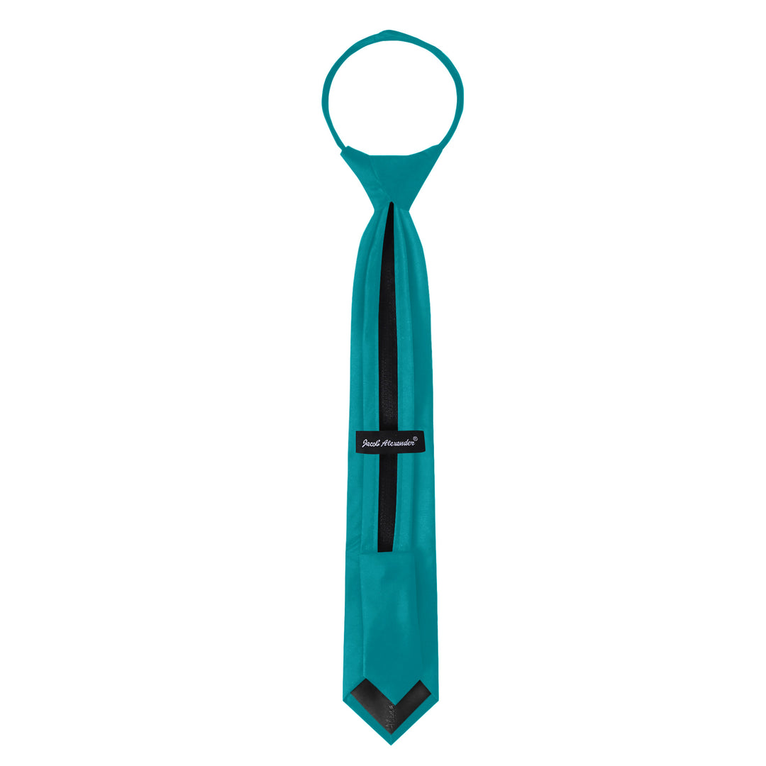 Kids' Solid 14" Zipper Tie - Teal Green