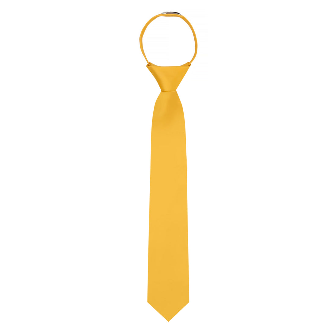 Kids' Solid 14" Zipper Tie - Bright Gold