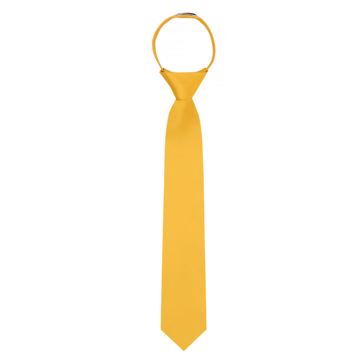 Kids' Solid 14" Zipper Tie - Bright Gold