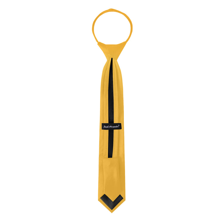 Kids' Solid 14" Zipper Tie - Bright Gold