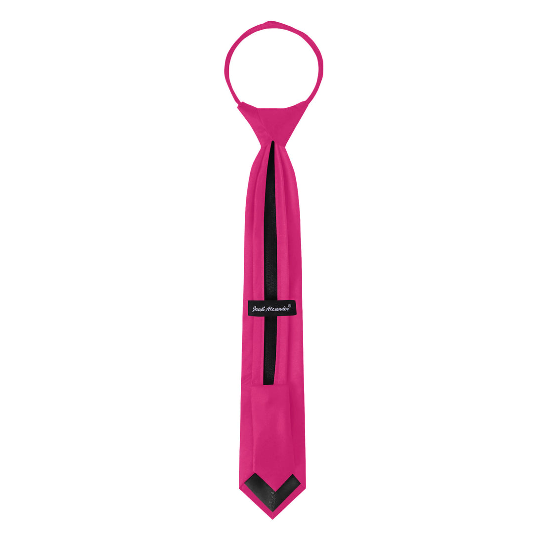 Kids' Solid 14" Zipper Tie - Fuchsia Pink