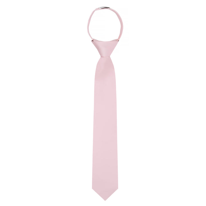 Kids' Solid 14" Zipper Tie - Bridal Pink